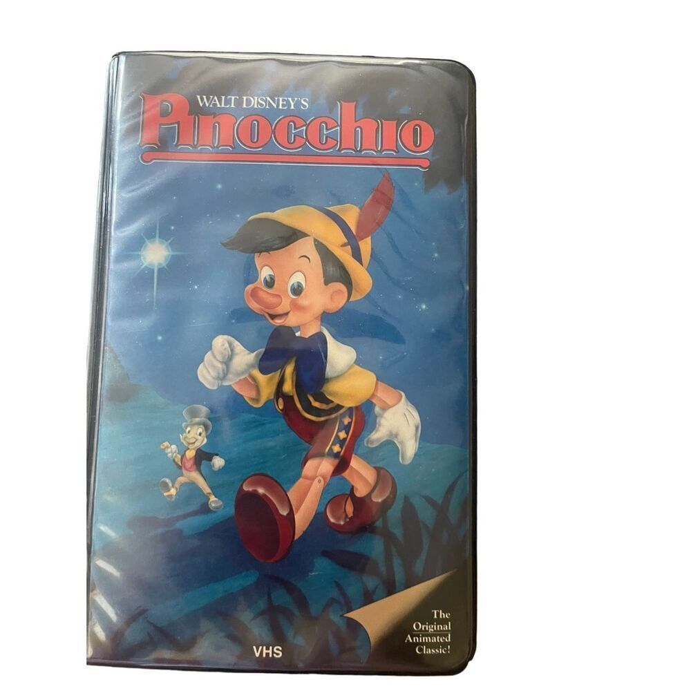 Walt Disney Pinocchio VHS Clamshell 1985 239V Original Black Case